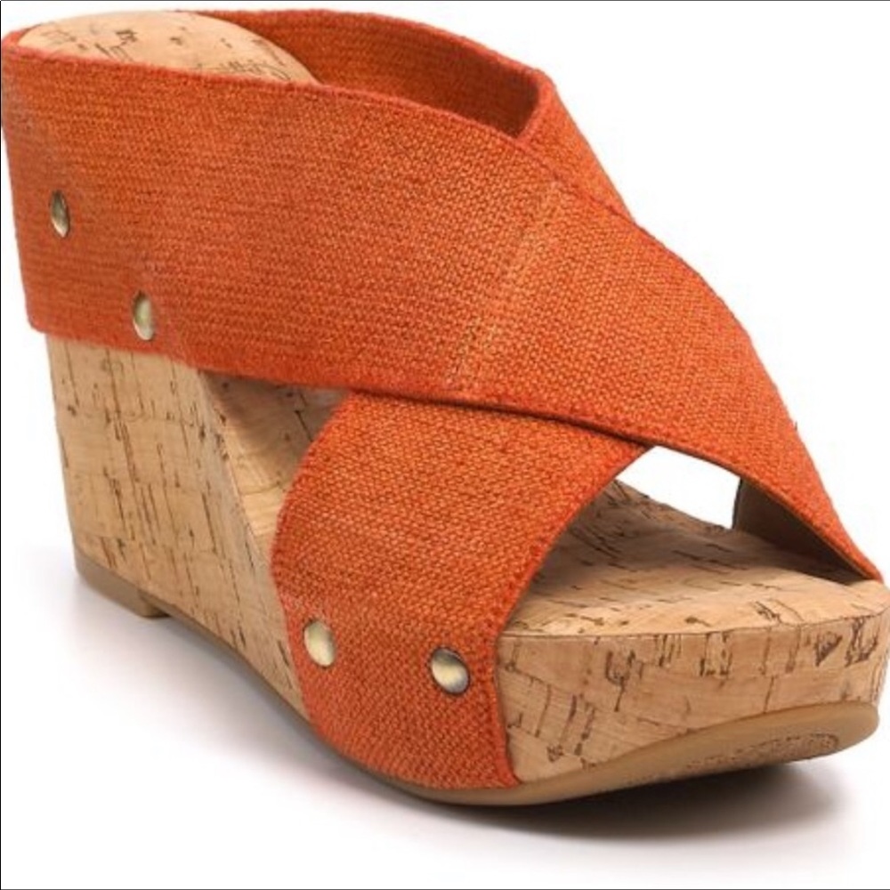 LOWEST Lucky Brand Miller 2 Cork Wedge Sandals